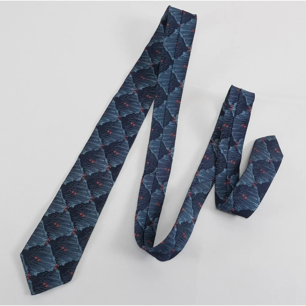 Steele Crest Chicago Vintage 50s Atomic Geometric Abstract Woven Silk Tie Skinny